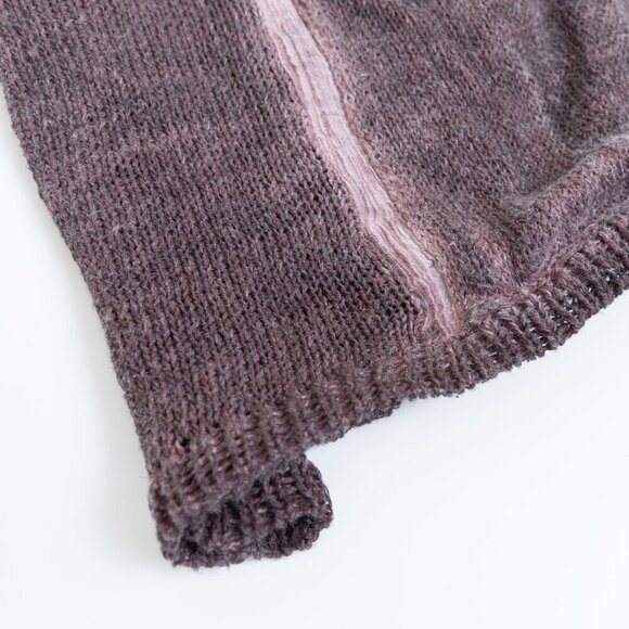 Grizas Washed Linen Sweater Oversized Purple Brown Lagenlook Boho - Picture 10 of 16